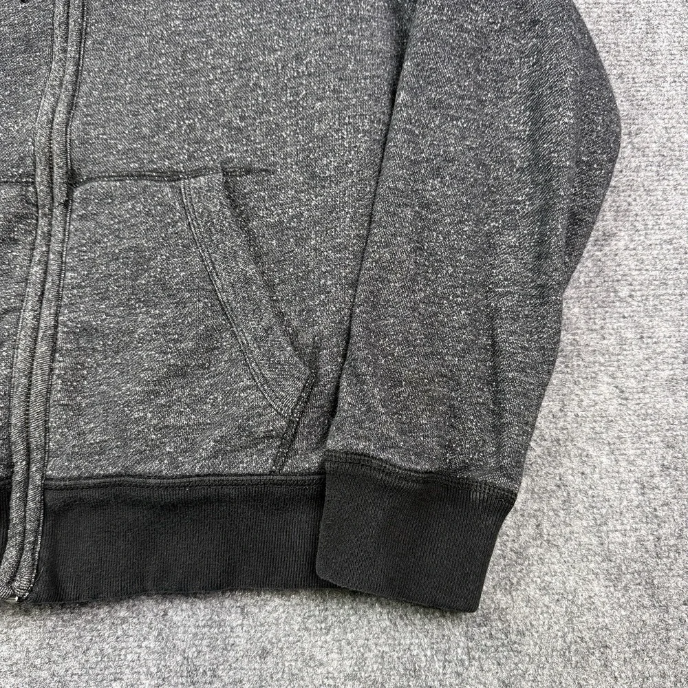 Aeropostale Sherpa Lined Hoodie Adult Small Full Zip Gray Black Heathered